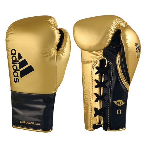 Adidas. Boxing Gloves Adidas Adipower 500 Pro Lace Boxing Gloves Gold/Black