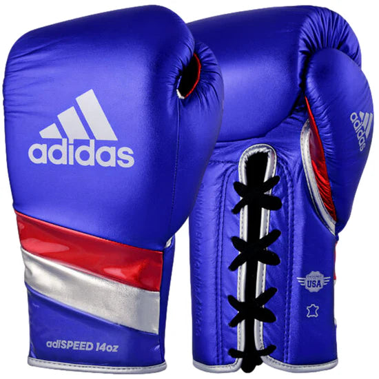 Adidas Boxing Gloves Adidas Adispeed Lace Boxing Gloves Blue/Red/Silver