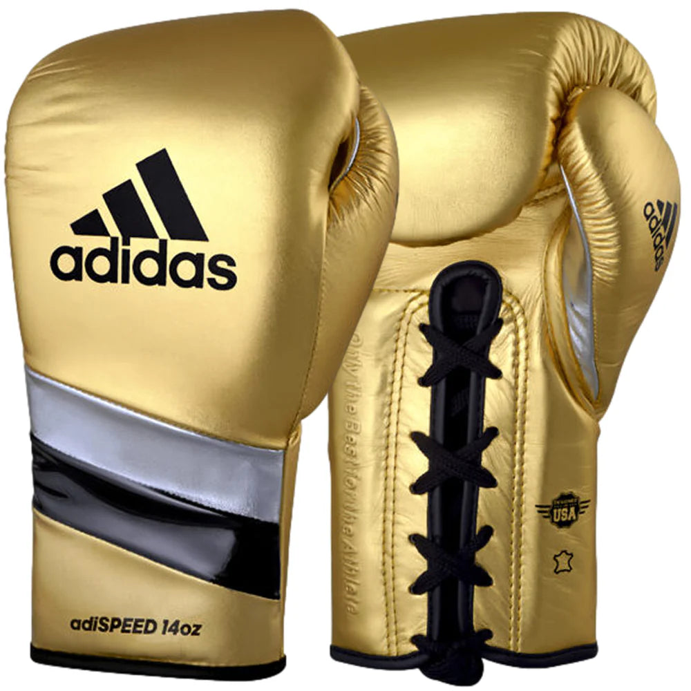 Adidas Boxing Gloves Adidas Adispeed Lace Boxing Gloves Gold/Black/Silver