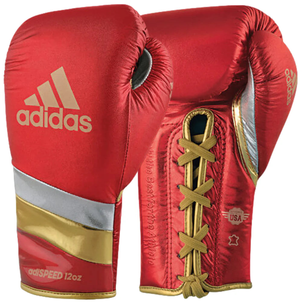 Adidas Boxing Gloves Adidas Adispeed Lace Boxing Gloves Red/Silver/Gold