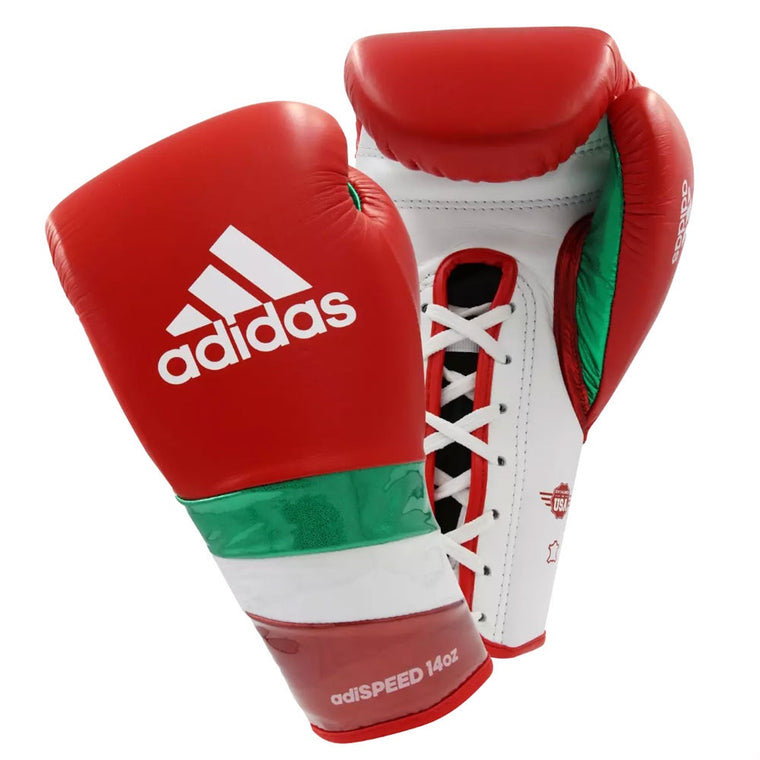 Adidas Adispeed Lace Boxing Gloves Red/White/Green