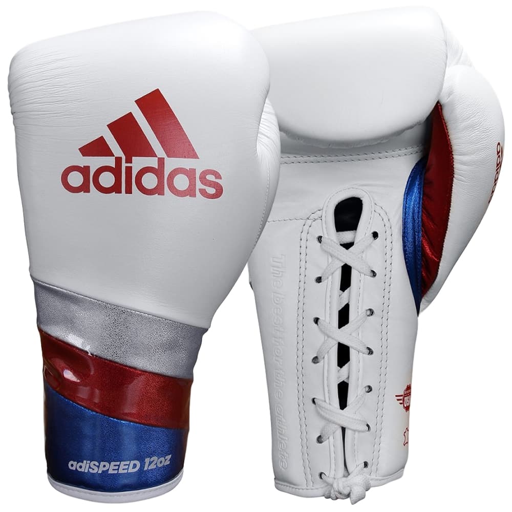 Adidas Boxing Gloves Adidas Adispeed Lace Boxing Gloves White/Red/Blue