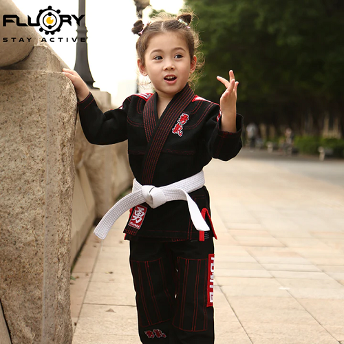 Fluory BJJ BJJ Kids Fluory Grappling Courage Kids BJJ Gi Black