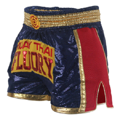 Fluory Muay Thai Muay Thai Shorts Fluory Abundance Retro Muay Thai Shorts Blue