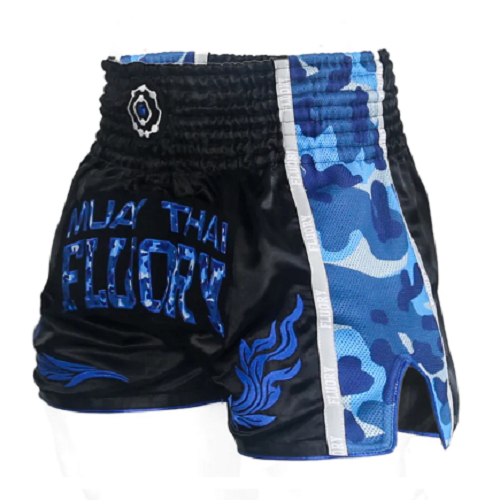 Fluory Muay Thai Muay Thai Shorts Fluory Eternity Camo Retro Muay Thai Shorts Blue