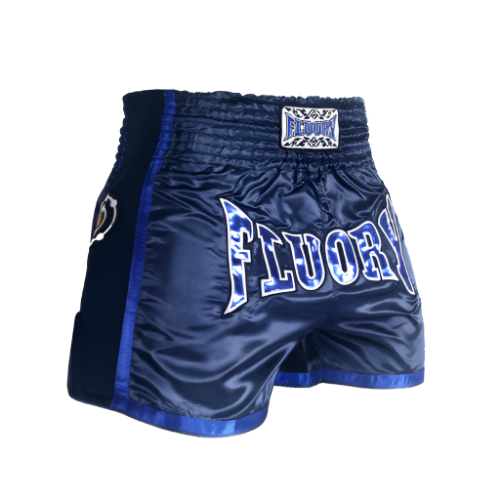 Fluory Muay Thai Muay Thai Shorts Fluory Eternity Classic Retro Muay Thai Shorts Blue Blue