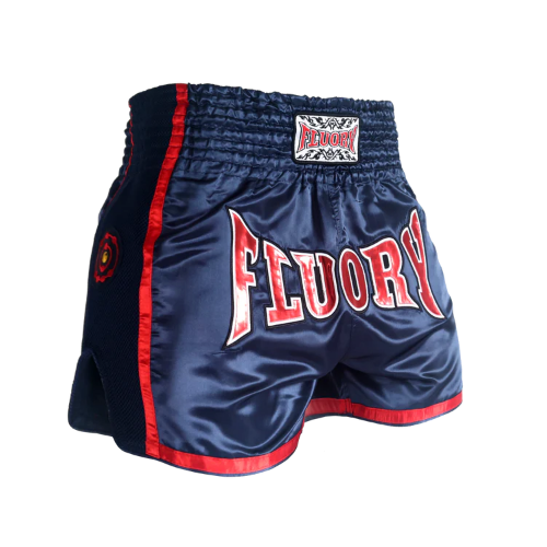 Fluory Muay Thai Muay Thai Shorts Fluory Eternity Classic Retro Muay Thai Shorts Blue Red