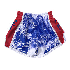 Fluory Muay Thai Muay Thai Shorts Fluory Eternity Luna Retro Muay Thai Shorts Blue Red