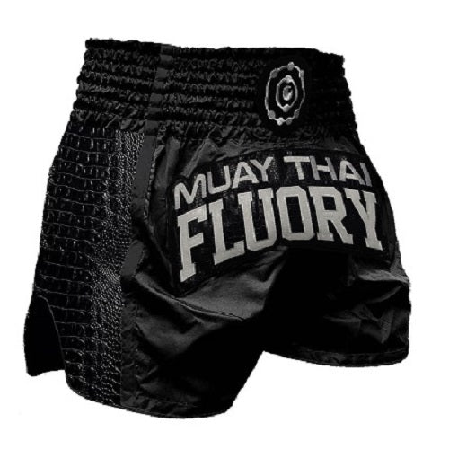 Fluory Muay Thai Muay Thai Shorts Fluory Eternity Retro Muay Thai Shorts Crocodile Black