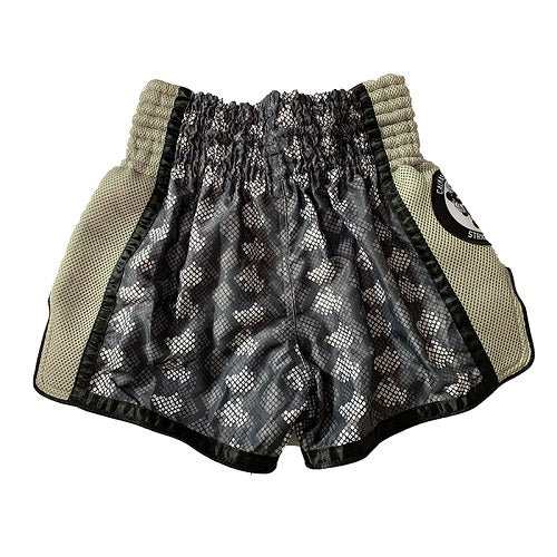 Fluory Muay Thai Muay Thai Shorts Fluory Eternity Snake Retro Muay Thai Shorts Grey