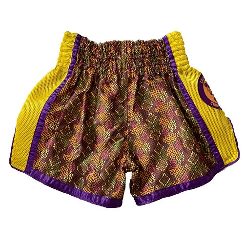 Fluory Muay Thai Muay Thai Shorts Fluory Eternity Snake Retro Muay Thai Shorts Yellow