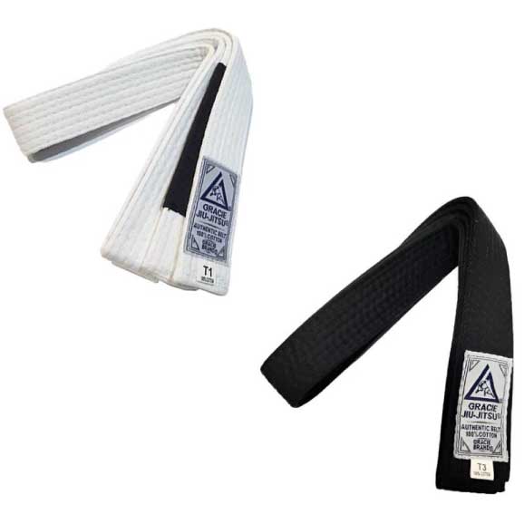 Gracie Jiu Jitsu BJJ Belts Gracie Jiu-Jitsu Baby Toddler White or Black BJJ Belt