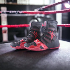 Kangrui Boxing Boots Kangrui Pro High Top Boxing Shoes Black
