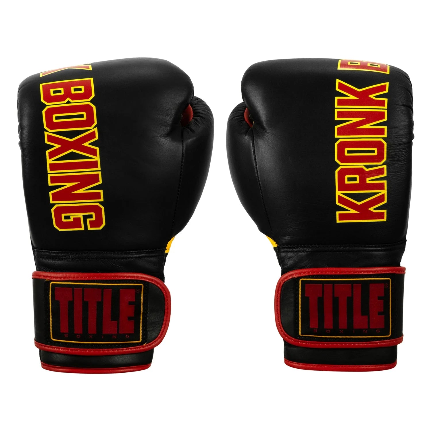 Kronk Boxing Gloves KRONK Boxing Gym Leather Boxing Gloves - Black