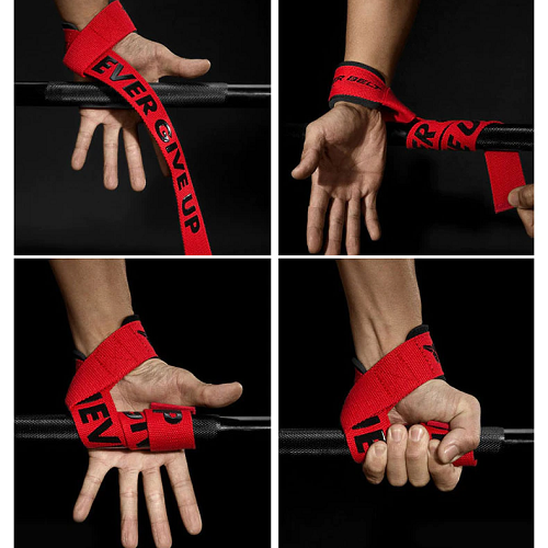 MKAS Fitness Weightlifting Straps & Supports MKAS Fitness Never Give Up Gym Lifting Straps 1 Pair