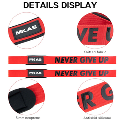 MKAS Fitness Weightlifting Straps & Supports MKAS Fitness Never Give Up Gym Lifting Straps 1 Pair