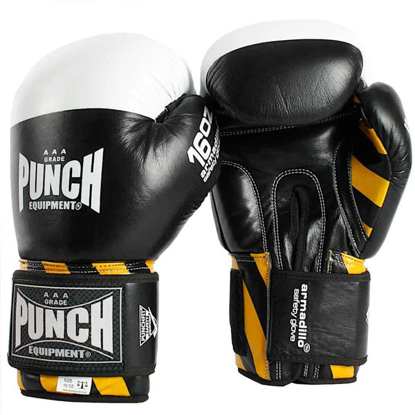 Punch Boxing Gloves 12oz Punch Armadillo Safety Boxing Gloves Black