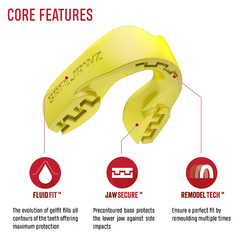 SafeJawz Mouth Guards Safejawz Intro Range Mouthguard Fluro Yellow