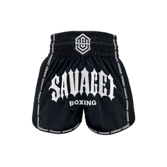 Savage Muay Thai Muay Thai Shorts Savage One Black Muay Thai Shorts