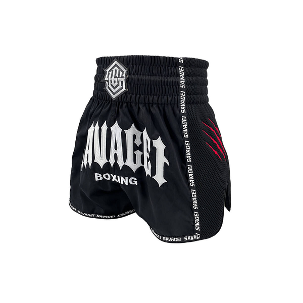 Savage Muay Thai Muay Thai Shorts Savage One Black Muay Thai Shorts