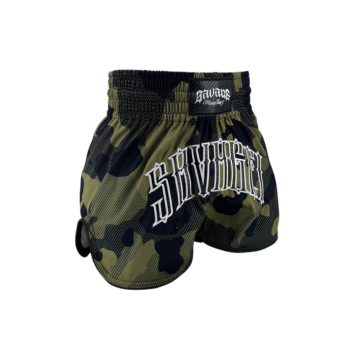 Savage One Green Camo Muay Thai Shorts