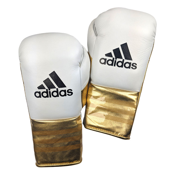 The Fight Factory Boxing Gloves Lace Up Adidas Speed 750 Adistar Fight Gloves White/Gold