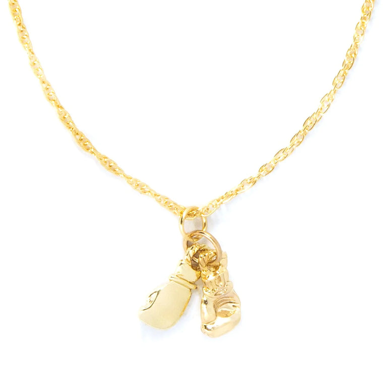 TITLE Boxing Gold Gloves Necklace