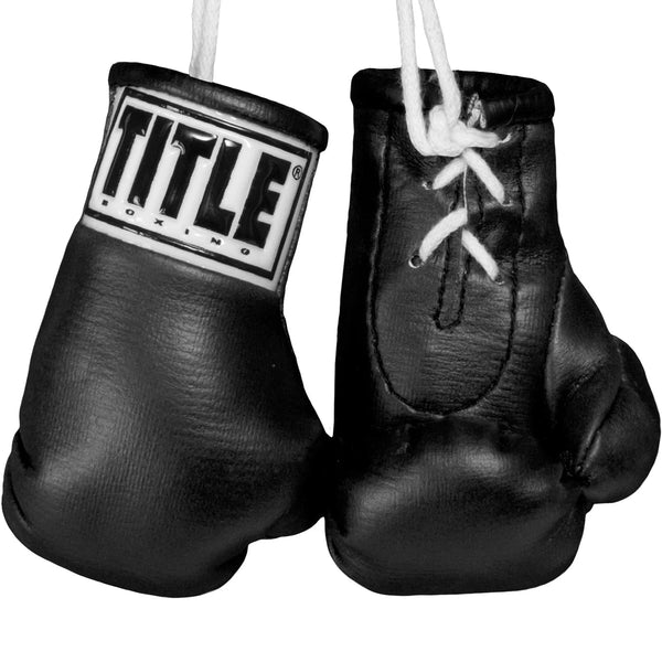 Title Boxing Glove Novelties Title Rear View Mirror Mini Boxing Gloves - Black