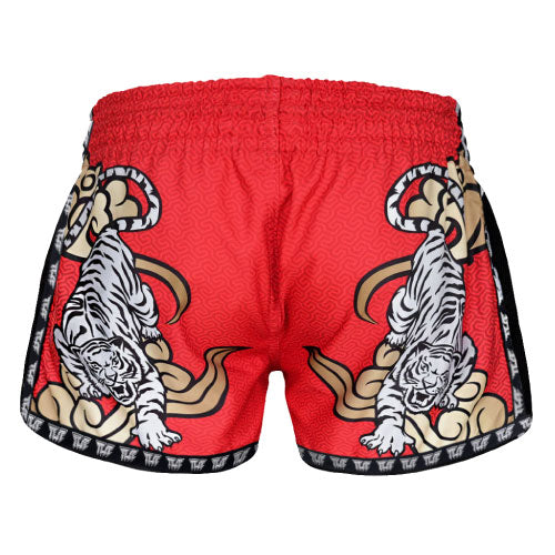 Tuff Muay Thai Shorts TUFF Double Tiger Retro Muay Thai Shorts - Red