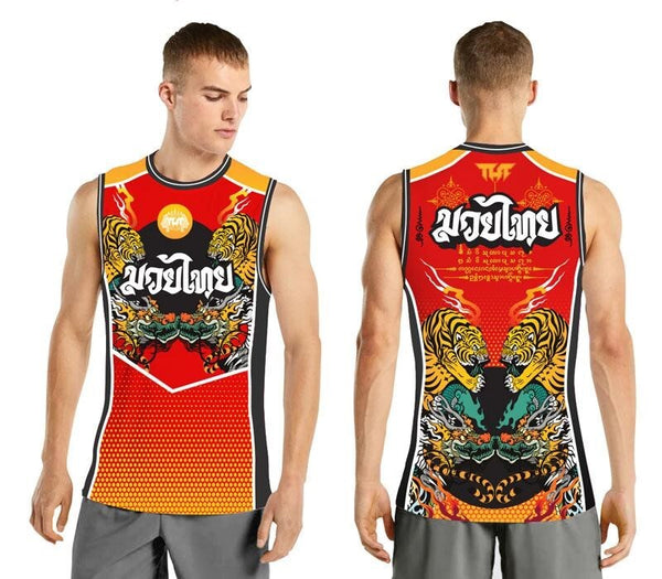 Tuff Muay Thai T Shirts TUFF Chinese Dragon Muay Thai Training Singlet