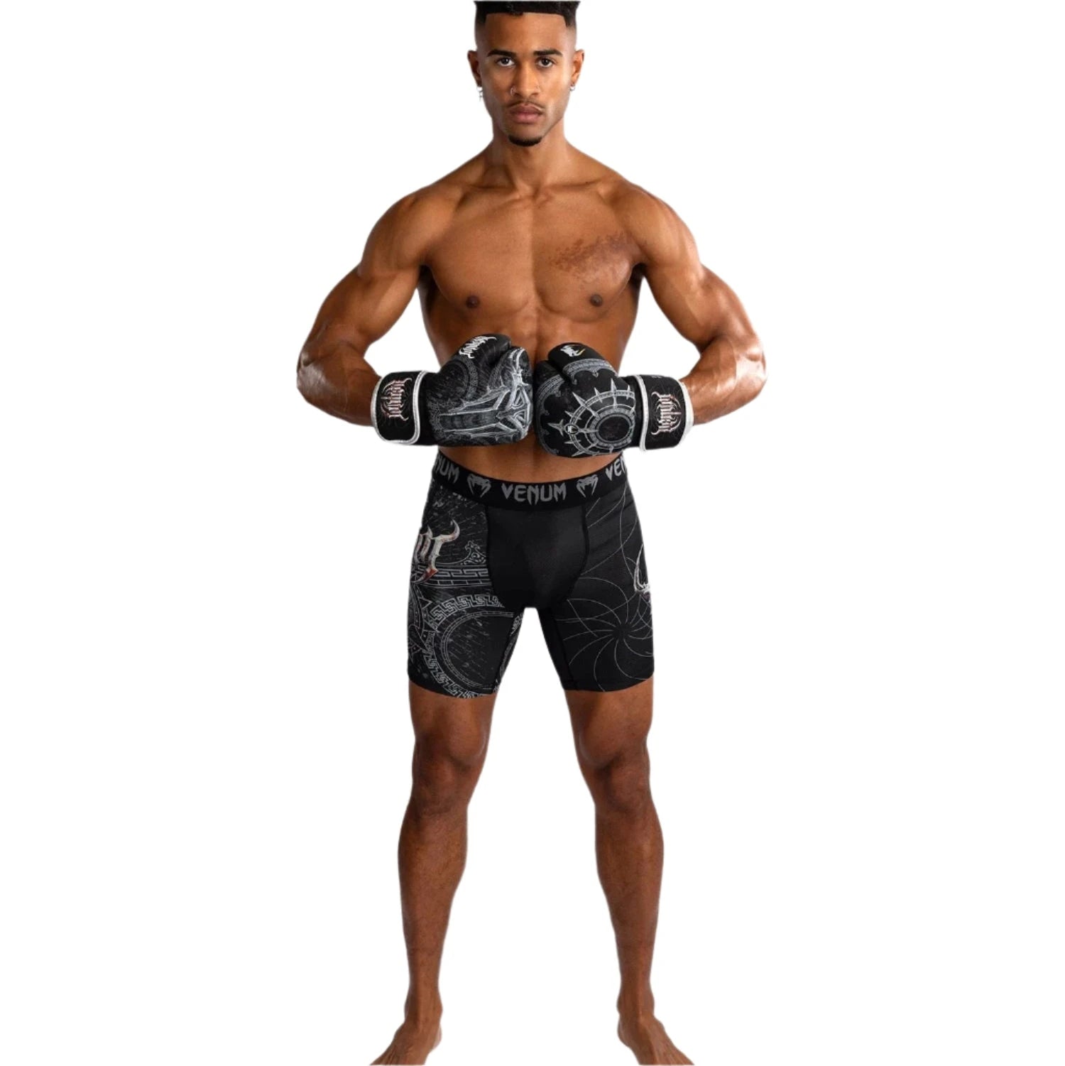 Venum MMA Shorts Venum Gladiator 5.0 MMA BJJ Vale Tudo Shorts - Black/Silver