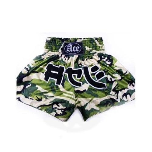 Ace Fight Gear Muay Thai Shorts Ace Green Camo Muay Thai Shorts