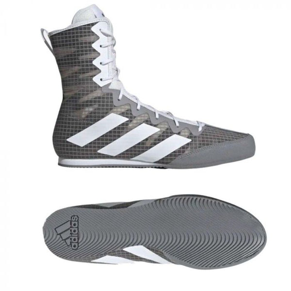 Adidas Boxing Boots Adidas Box Hog 4 Boxing Shoes Boots - Grey White