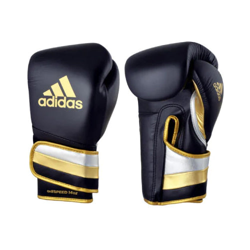 Adidas. Boxing Gloves Adidas Adispeed Boxing Gloves Hook and Loop Black Gold