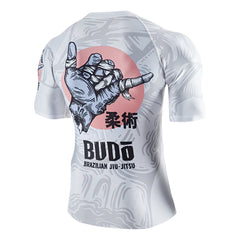 Budo Short Sleeve Rashguards Budo Zombie Shaka Rash Guard - White