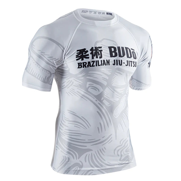 Budo Short Sleeve Rashguards Budo Zombie Shaka Rash Guard - White