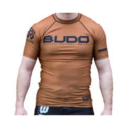 Budo Short Sleeve Rashguards Small / Brown Budo Cyber BJJ Ranked Rashguard