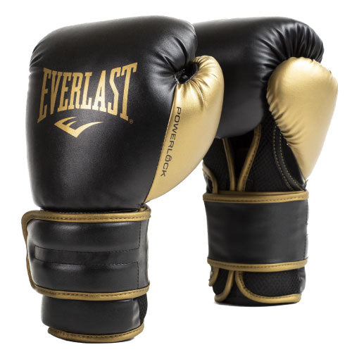 Everlast Boxing Gloves 16oz / Black/Gold Everlast Powerlock2 Training Gloves