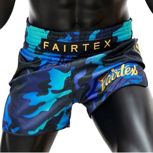 Fairtex Muay Thai Shorts - Golden Jubilee Luster - Blue