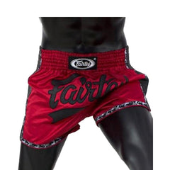 Fairtex Muay Thai Shorts Fairtex Slim Cut Muay Thai Shorts Red/Black BS1703