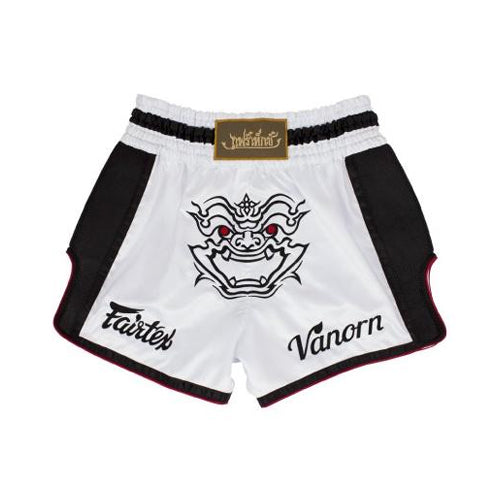 Fairtex Slim Cut Muay Thai Shorts White Vanorn