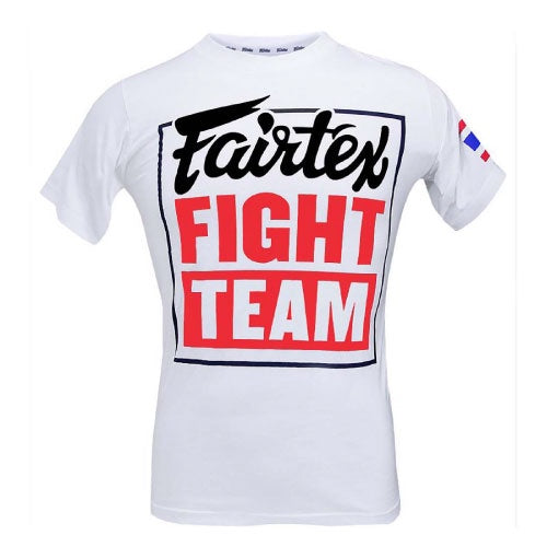 Fairtex T Shirts Fairtex Fight Team Muay Thai T Shirt - White/Red