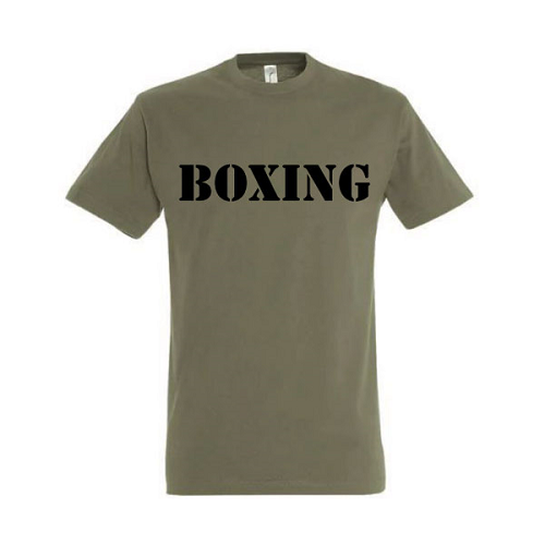 Fight Tees T Shirts Fight Tees Army Boxing Khaki T Shirt