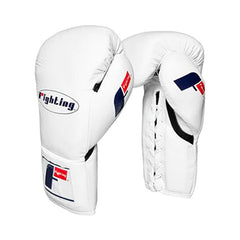 Fighting Sports Boxing Gloves Lace Up Fighting White Certified Pro Fight Gloves II