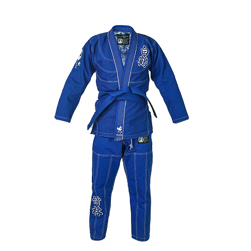 Fluory Grappling White Crane BJJ Gi Blue