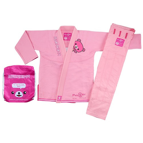 Fluory BJJ BJJ Kids Fluory Grappling Resurakuma Kids BJJ Gi Pink