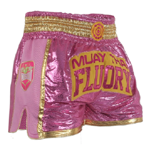 Fluory Muay Thai Muay Thai Shorts Fluory Abundance Retro Muay Thai Shorts Pink