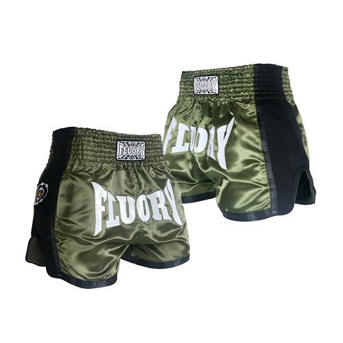 Fluory Muay Thai Muay Thai Shorts Fluory Eternity Classic Retro Muay Thai Shorts Khaki