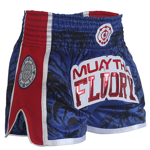 Fluory Muay Thai Muay Thai Shorts Fluory Eternity Retro Muay Thai Shorts Blue