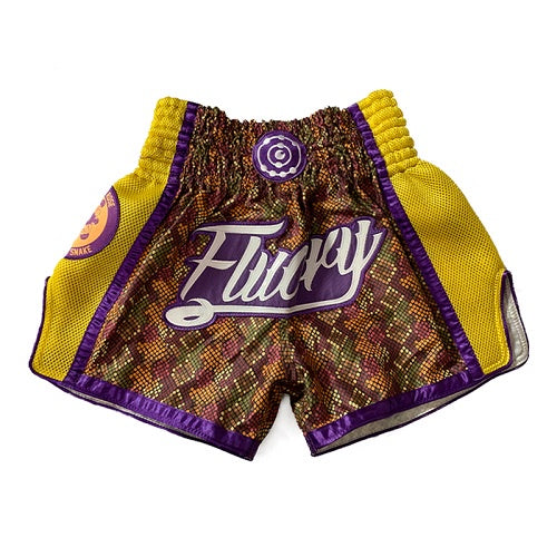 Fluory Muay Thai Muay Thai Shorts Fluory Eternity Snake Retro Muay Thai Shorts Yellow